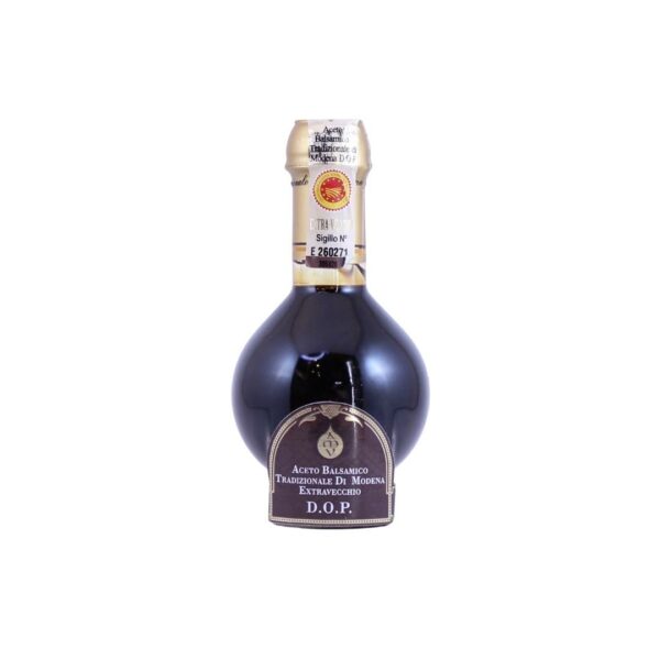 Traditional Balsamic Vinegar of Modena DOP taken from barrels started for at least 25 years